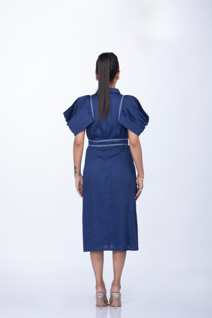 W09 Blue Statement Dress