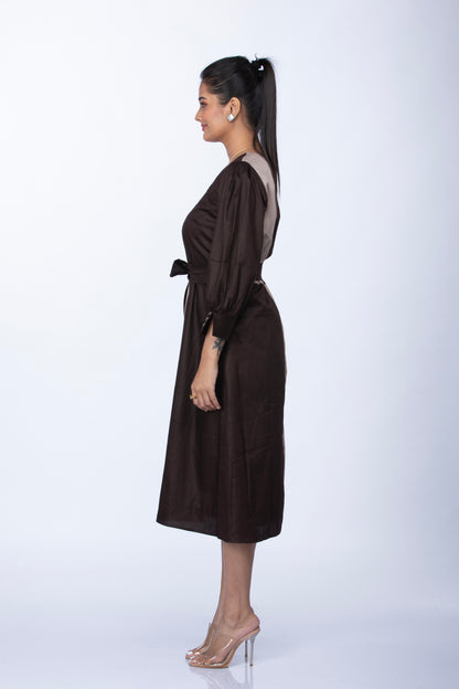 SS01 Brown A -line dress